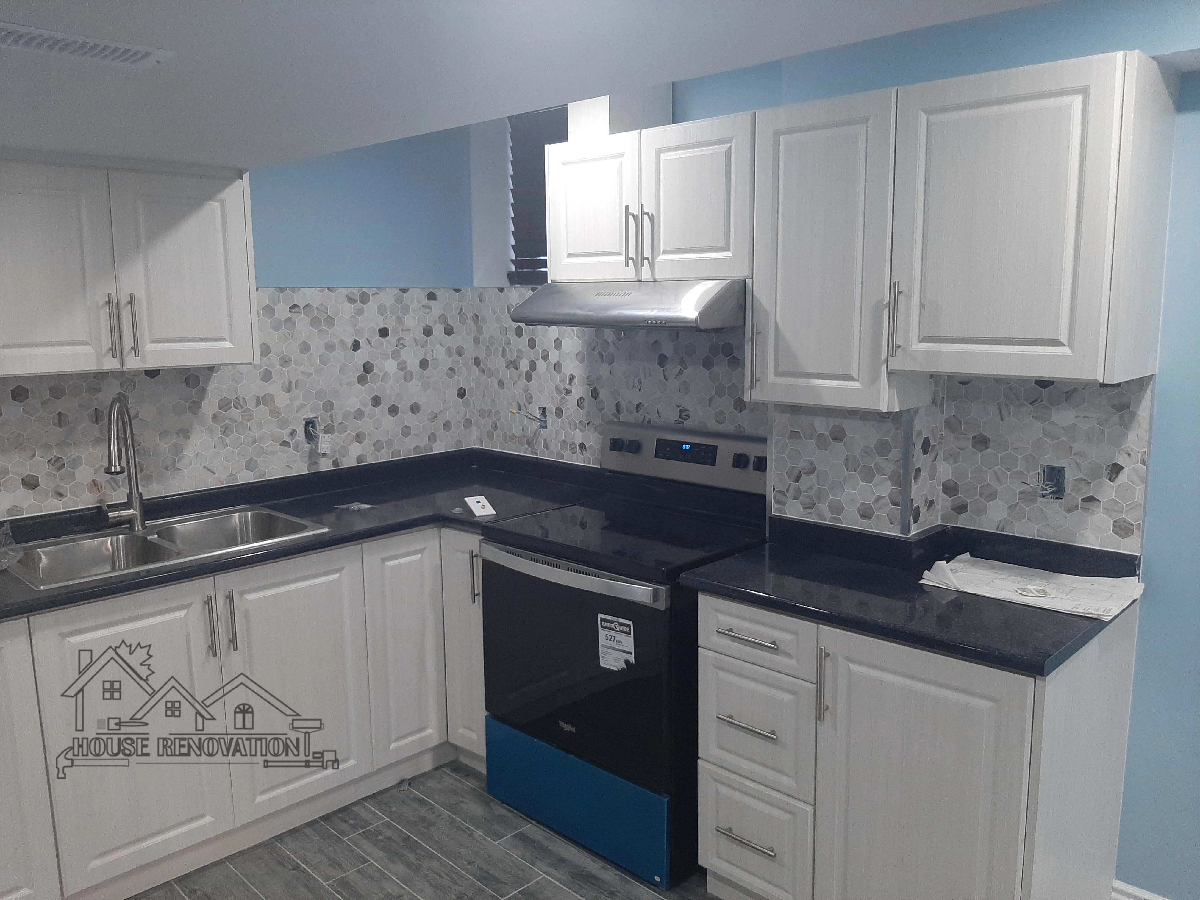 Custom basement renovation project in Brampton